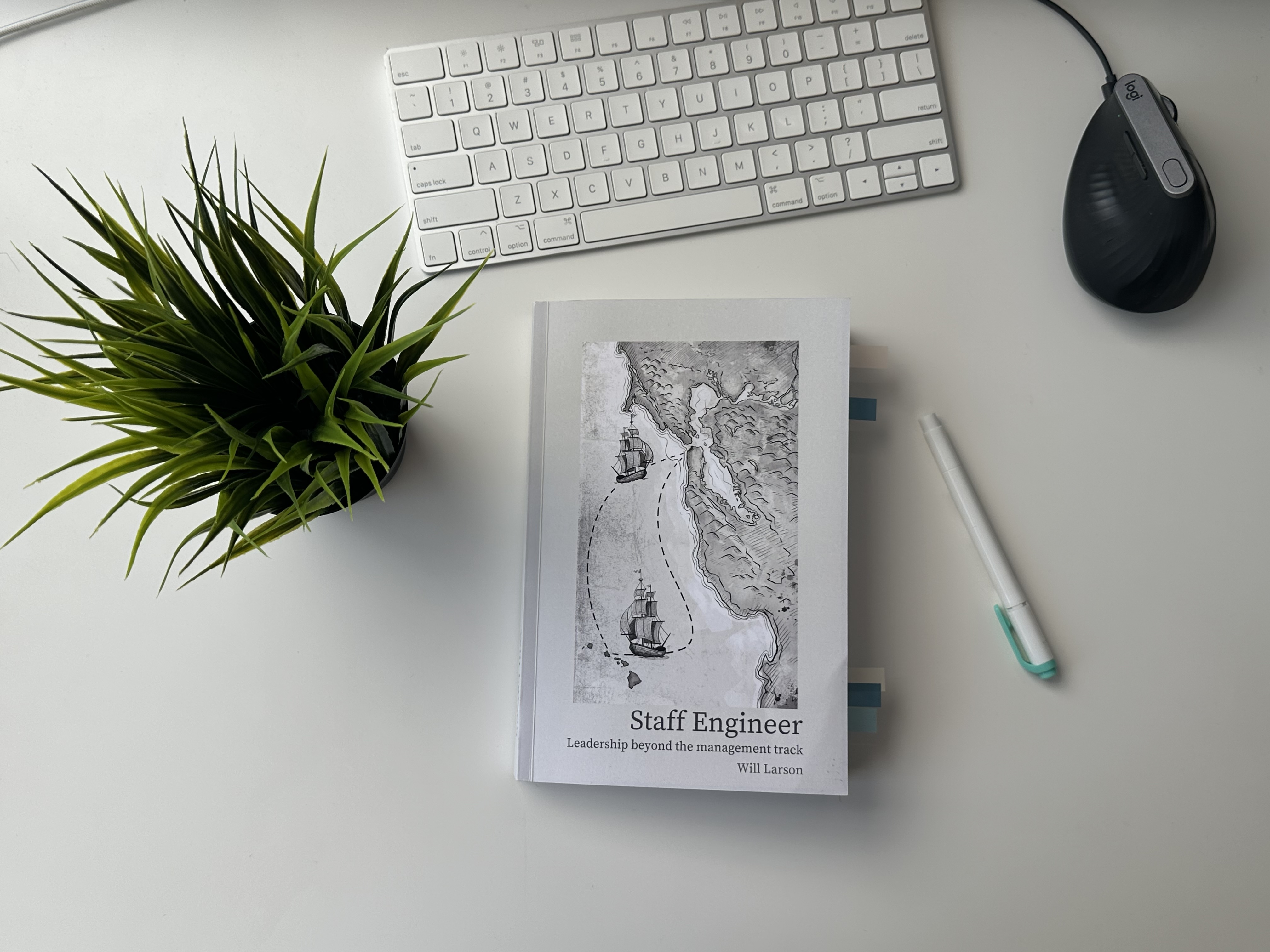 Paperback copy of Staff Engineer by Will Larson on my desk