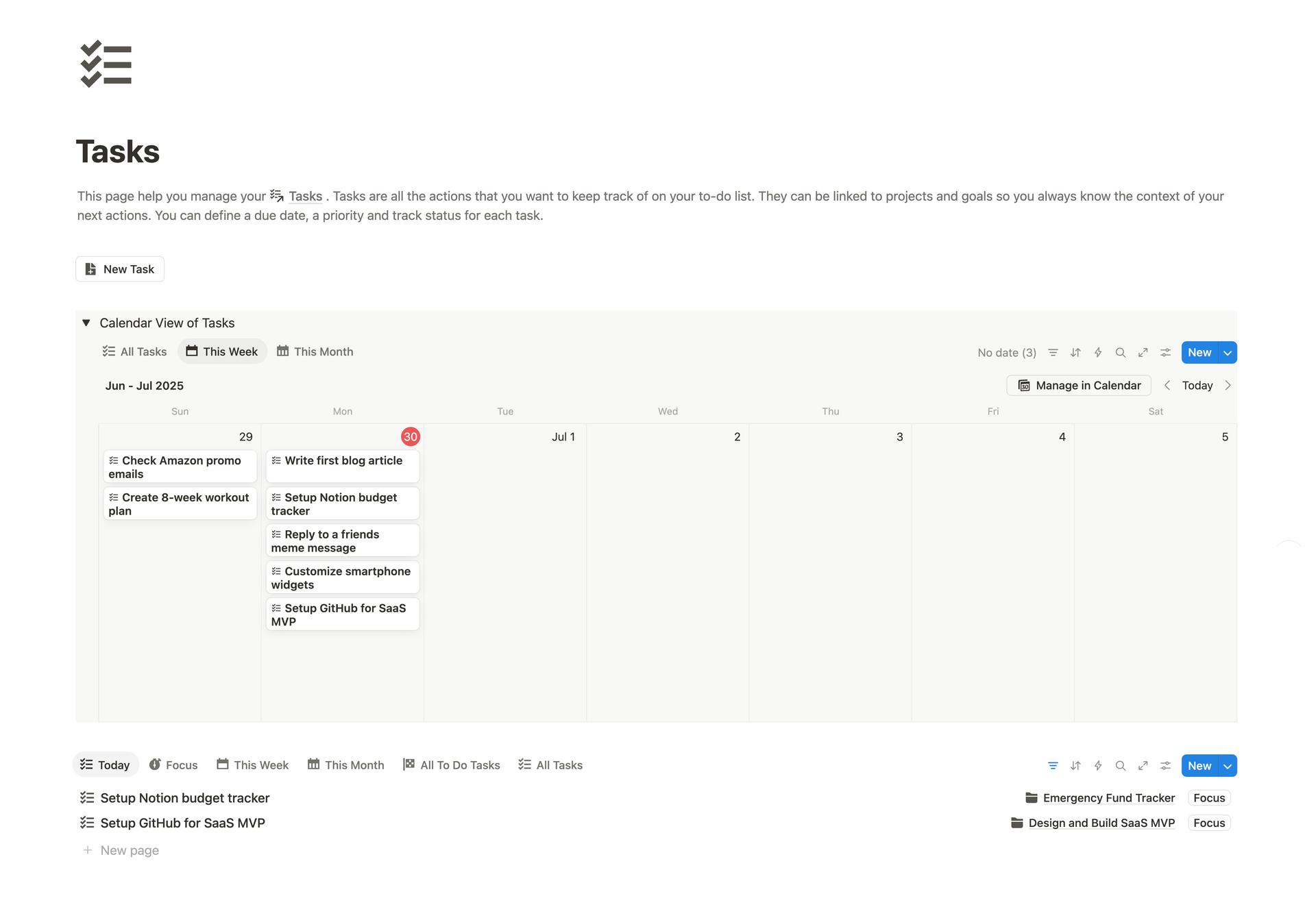 tasks